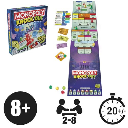 Monopoly Knockout Board Game for 2-8 Players 8