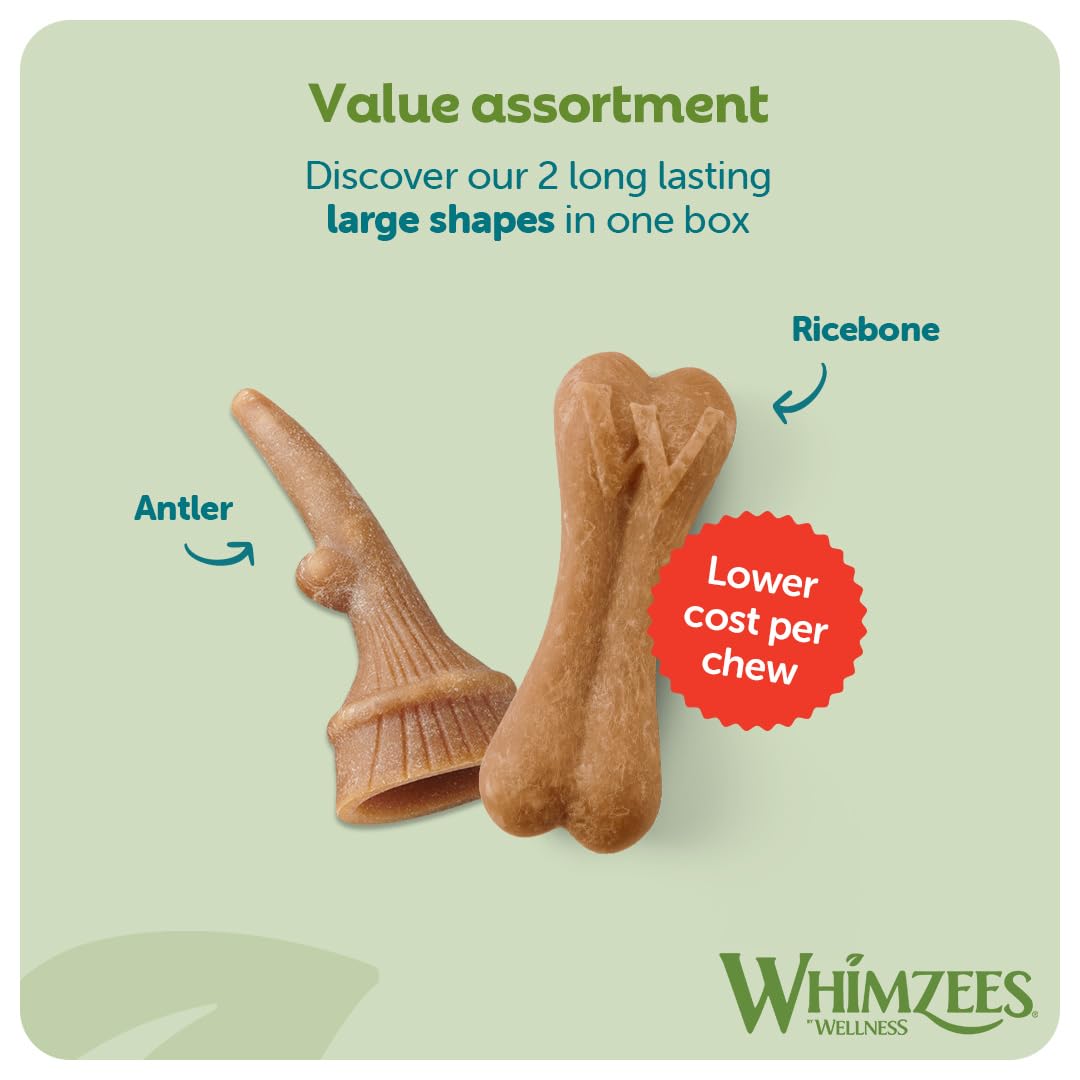 WHIMZEES Variety Box Dog Dental Sticks - Size M, 40 Count | Grain Free | Chamomile Flavor
