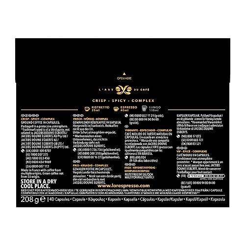 L'OR Espresso Ristretto Intensité 11 - 40 Aluminum Capsules for Nespresso 10