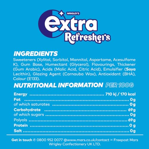 Extra Refreshers Tropical Flavour Sugar-Free Chewing Gum - 16 Packs (112 Pieces) with Xylitol 8