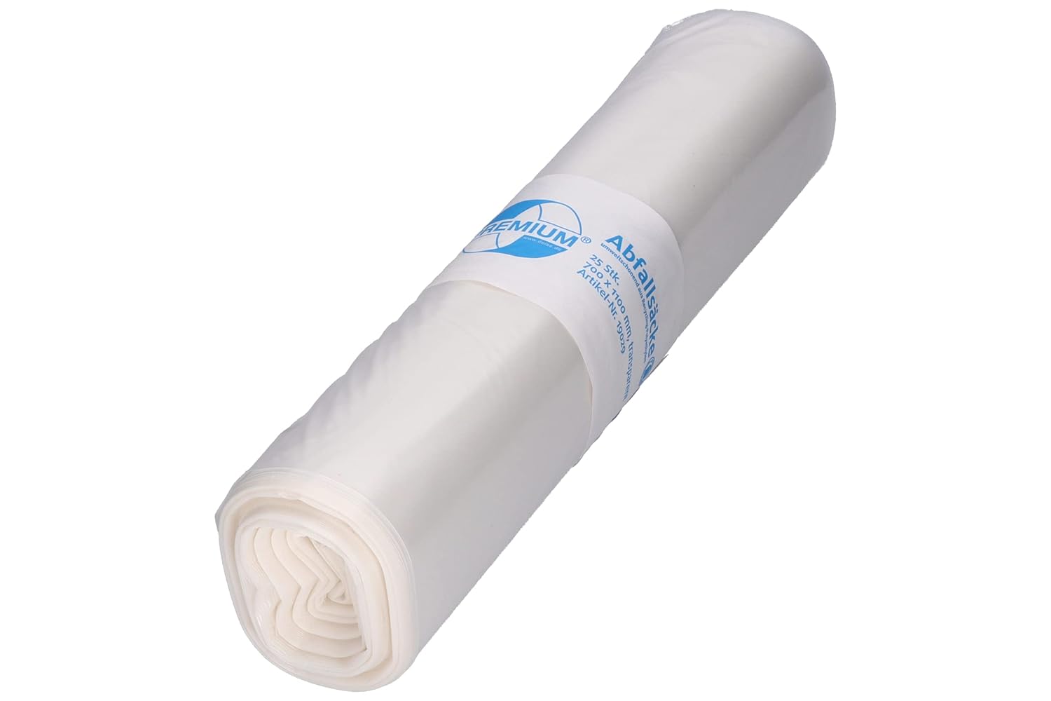 Deiss Premium Transparent Bin Bags Type 60, 120L - Clear Rubbish Bags 700 x 1100 mm