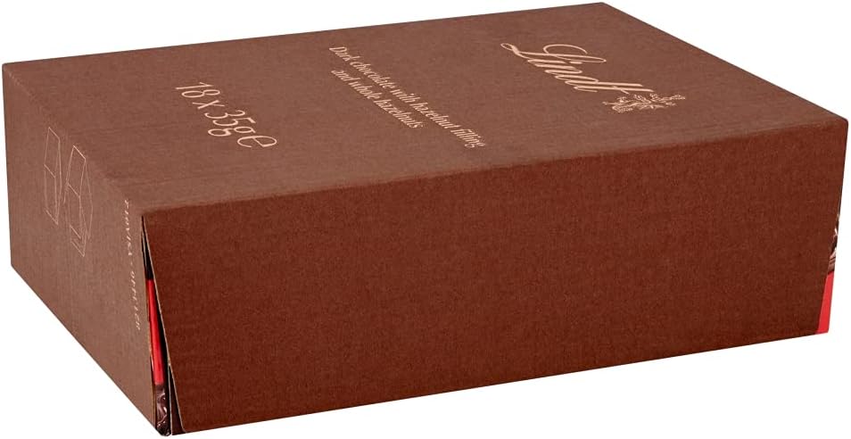 Lindt Noccionoir Dark Chocolate with Whole Hazelnuts, 35g x 18 Pack