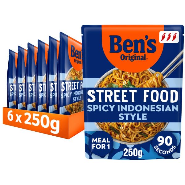 Ben's Original - Street Food Spicy Indonesian Style Noodles Ready Meal (6 x 250g)