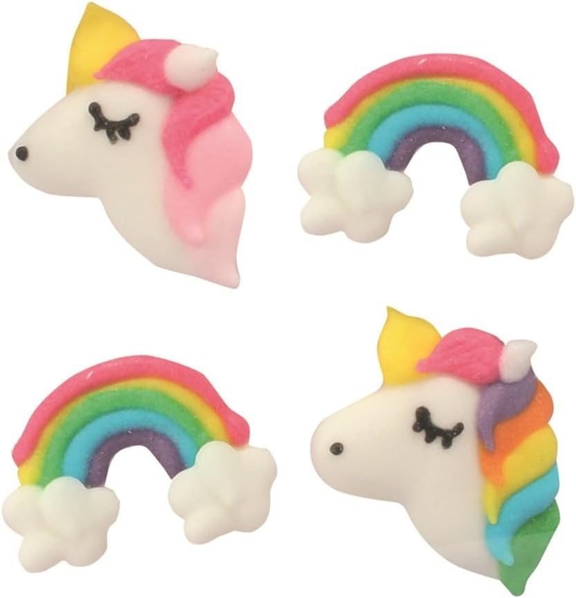 Culpitt - Rainbows & Unicorns Sugar Piping Edible Cake Toppers