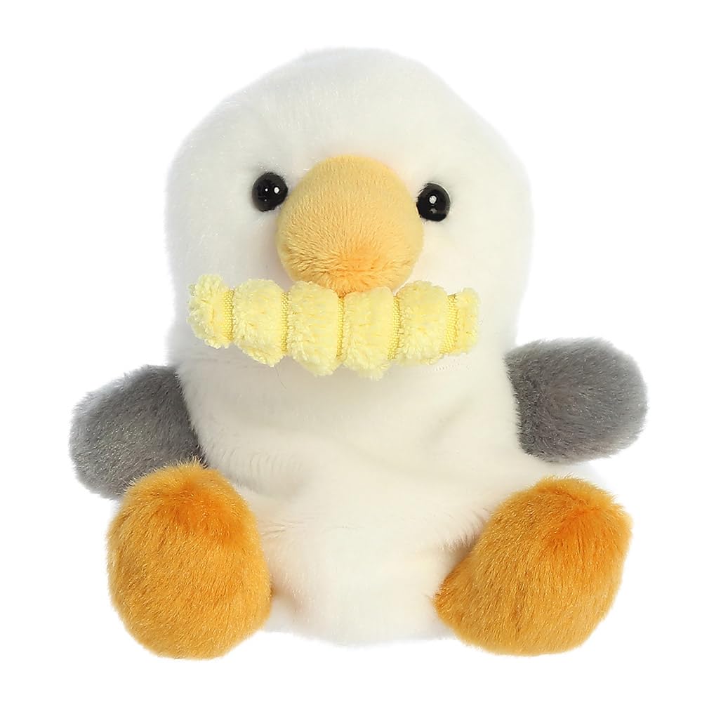 Aurora Palm Pals Buoy Seagull with Fry - 13cm Bean-Filled Plush Toy