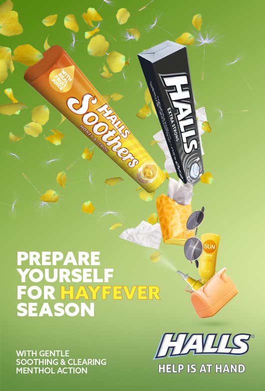 HALLS Soothers Blackcurrant Flavoured Lozenges with Real Fruit Juice, 45 g