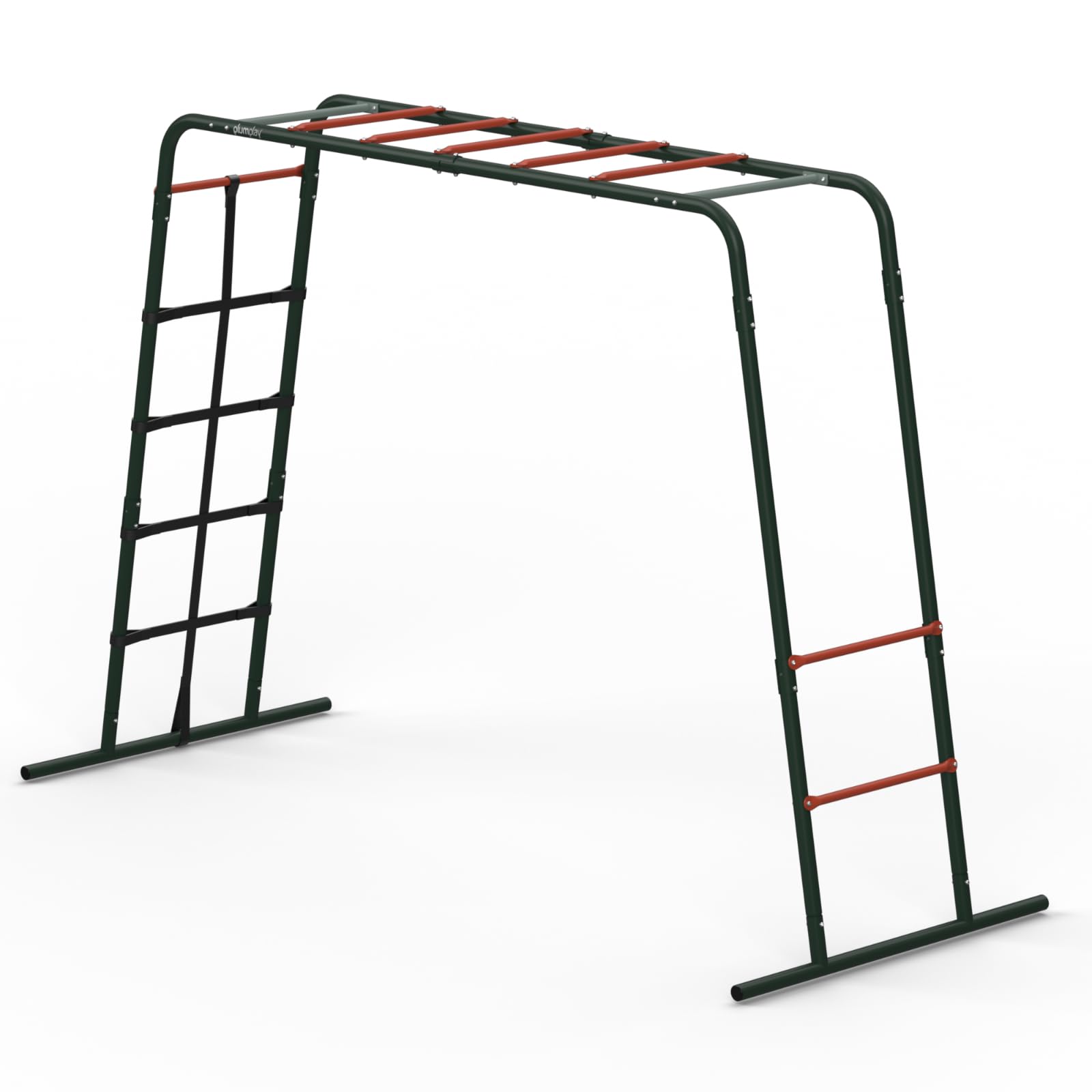 Plum Metal Monkey Bars Climbing Frame with Cargo Net | Forest Green | Ages 3+
