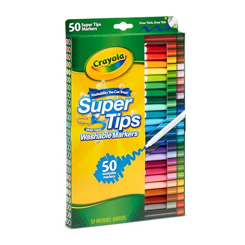 Crayola 50 abwaschbare Super Tip Marker – Kunst &amp; Handwerk für Kinder ab 3 Jahren 8