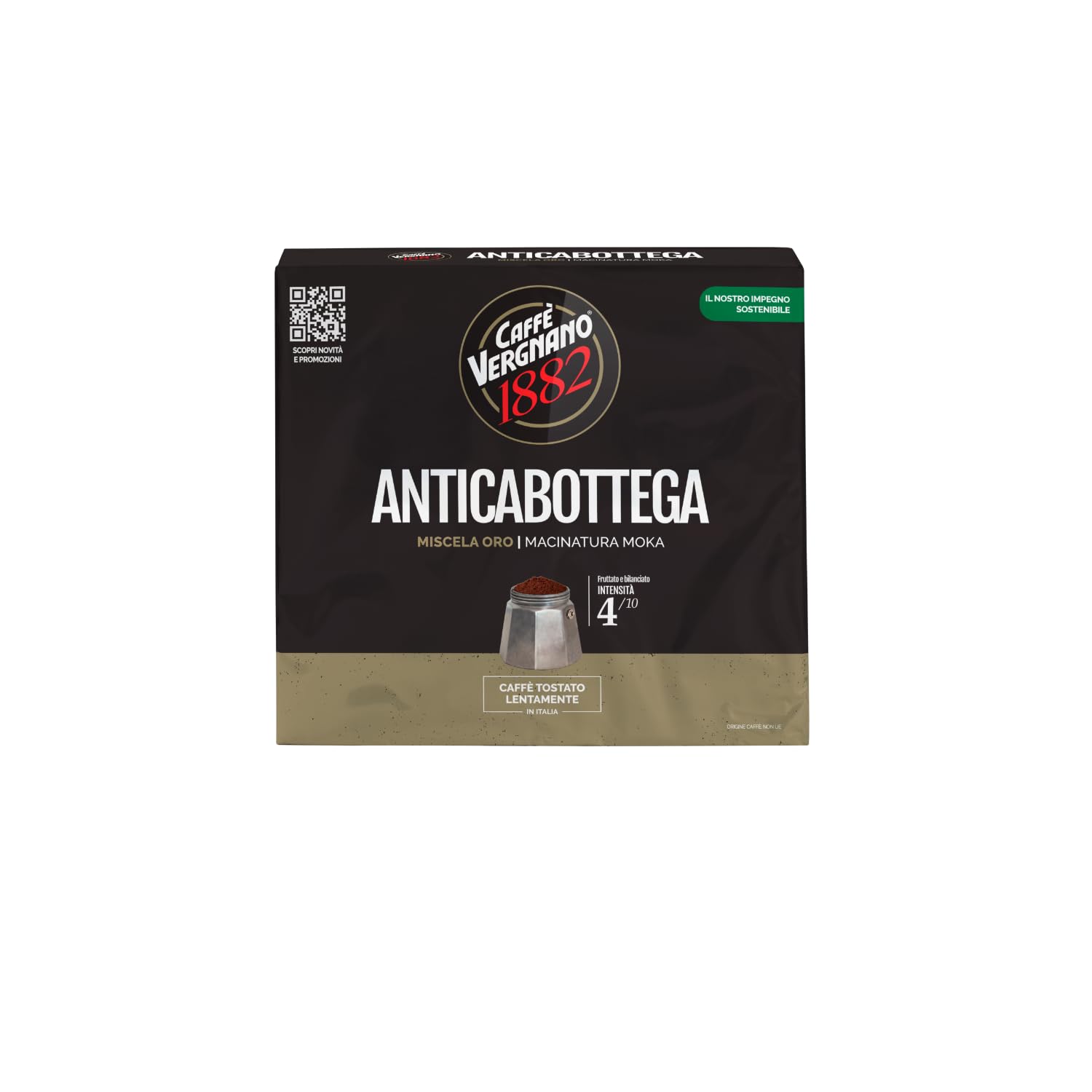 Caffè Vergnano 1882 Antica Bottega Ground Coffee - 2 x 250g Packs (500g Total)