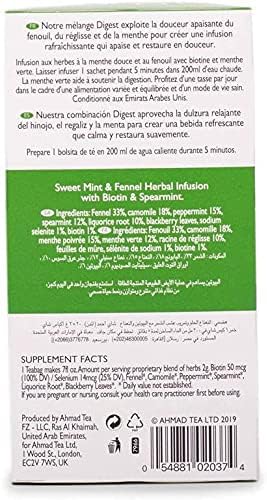 Ahmad Tea Digest Infusion - Sweet Mint & Fennel Herbal Tea with Biotin - 20 Teabags 4