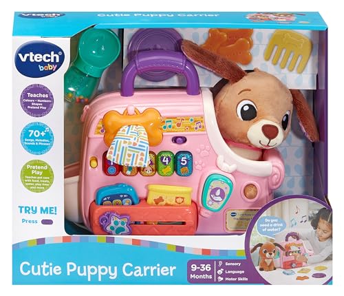 VTech Baby Cutie Puppy Carrier - Interactive Role-Play Toy for Toddlers 9M+ 7