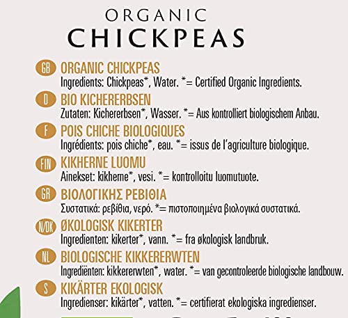 Biona Organic Chick Peas 4 x 400g - Vegan, No Added Salt, Source of Fibre & Protein 4