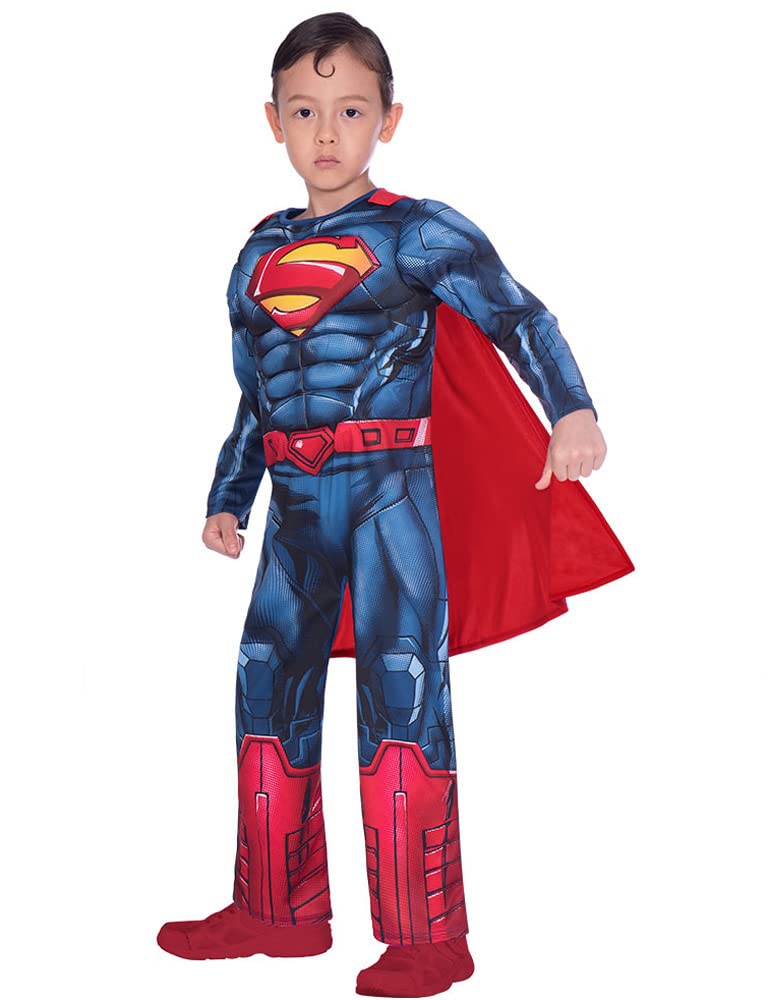 amscan Classic Musclesuit Superman Fancy Dress Costume - Padded Chest, Detachable Cape | 3-4 Years
