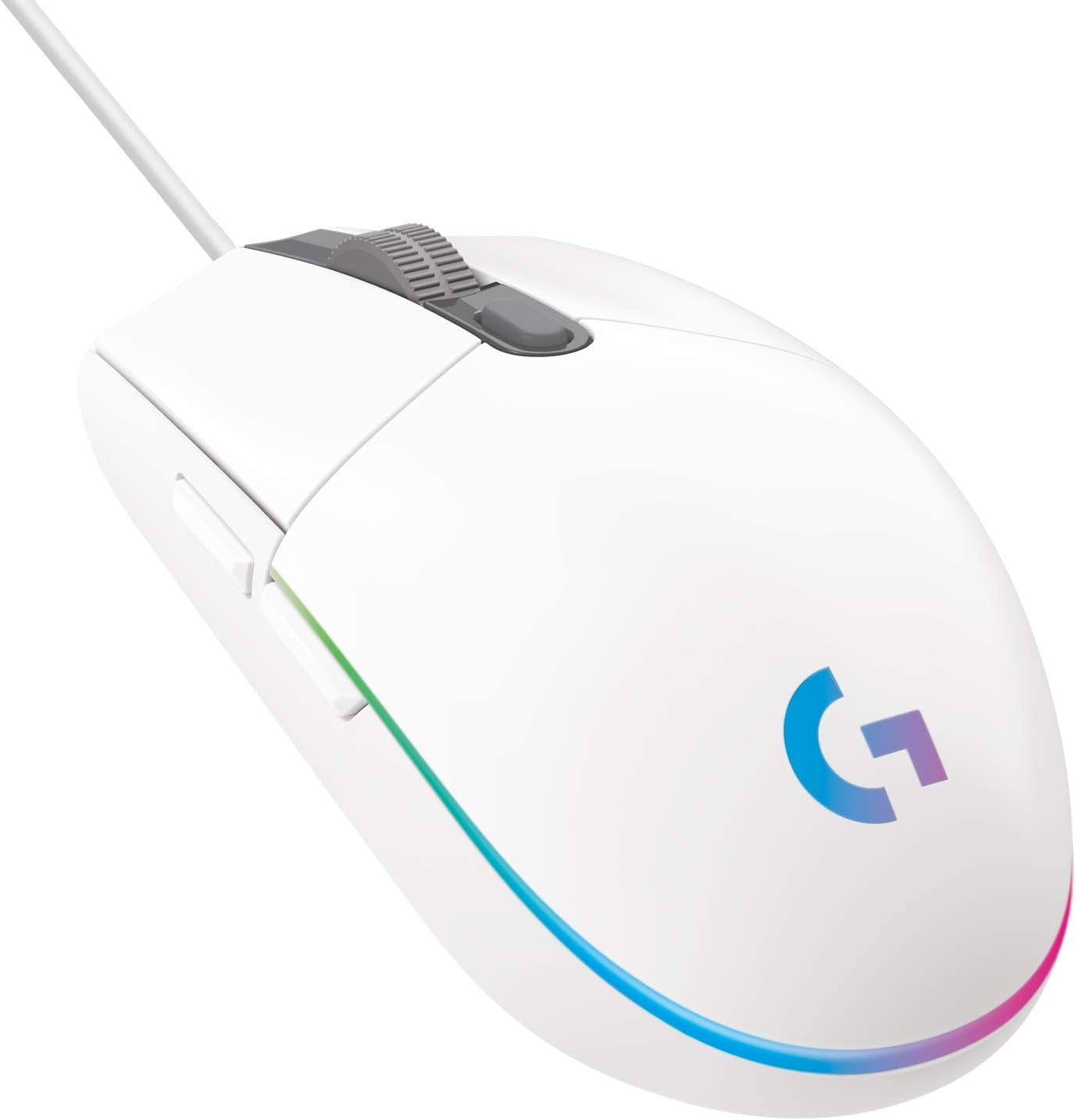 Logitech G203 LIGHTSYNC Gaming Mouse - 8K DPI, 6 Programmable Buttons, RGB Lighting, Lightweight Design - White