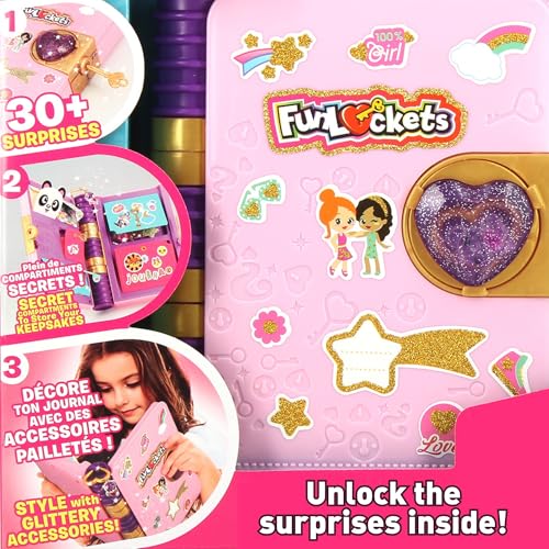 Funlockets Secret Journal NEW Glitter Edition. Secret Lockable Girl’s Diary with 13