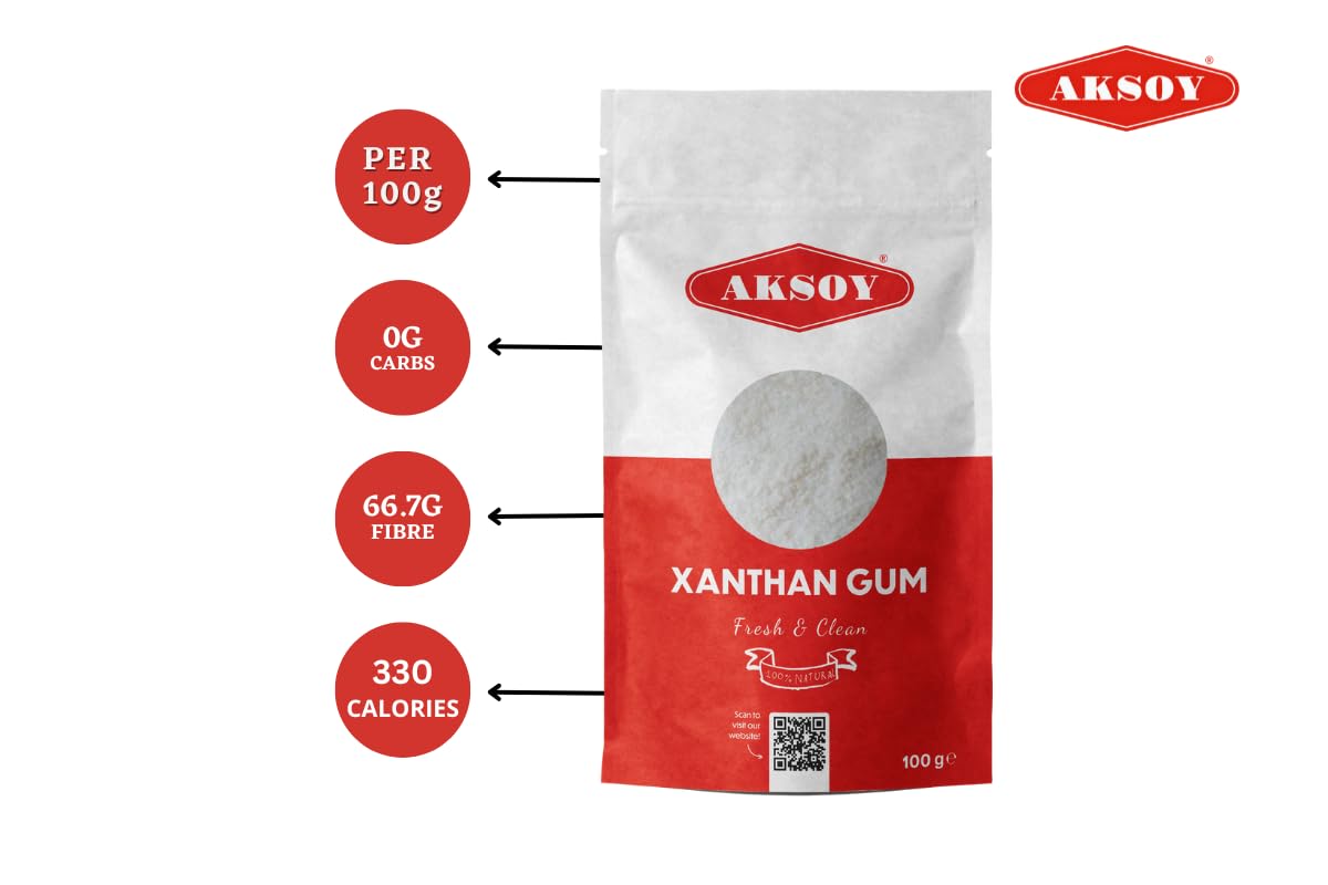 Aksoy - Xanthan Gum 100g Powder Thickener & Stabilizer for Cooking