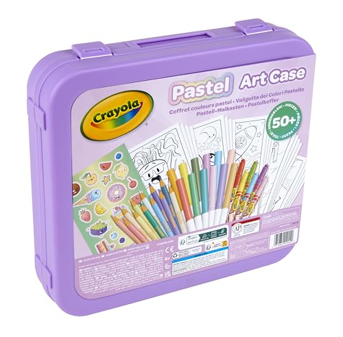 CRAYOLA Pastel Art Case - 50+ Piece Coloring Set for Kids Ages 4+ 5