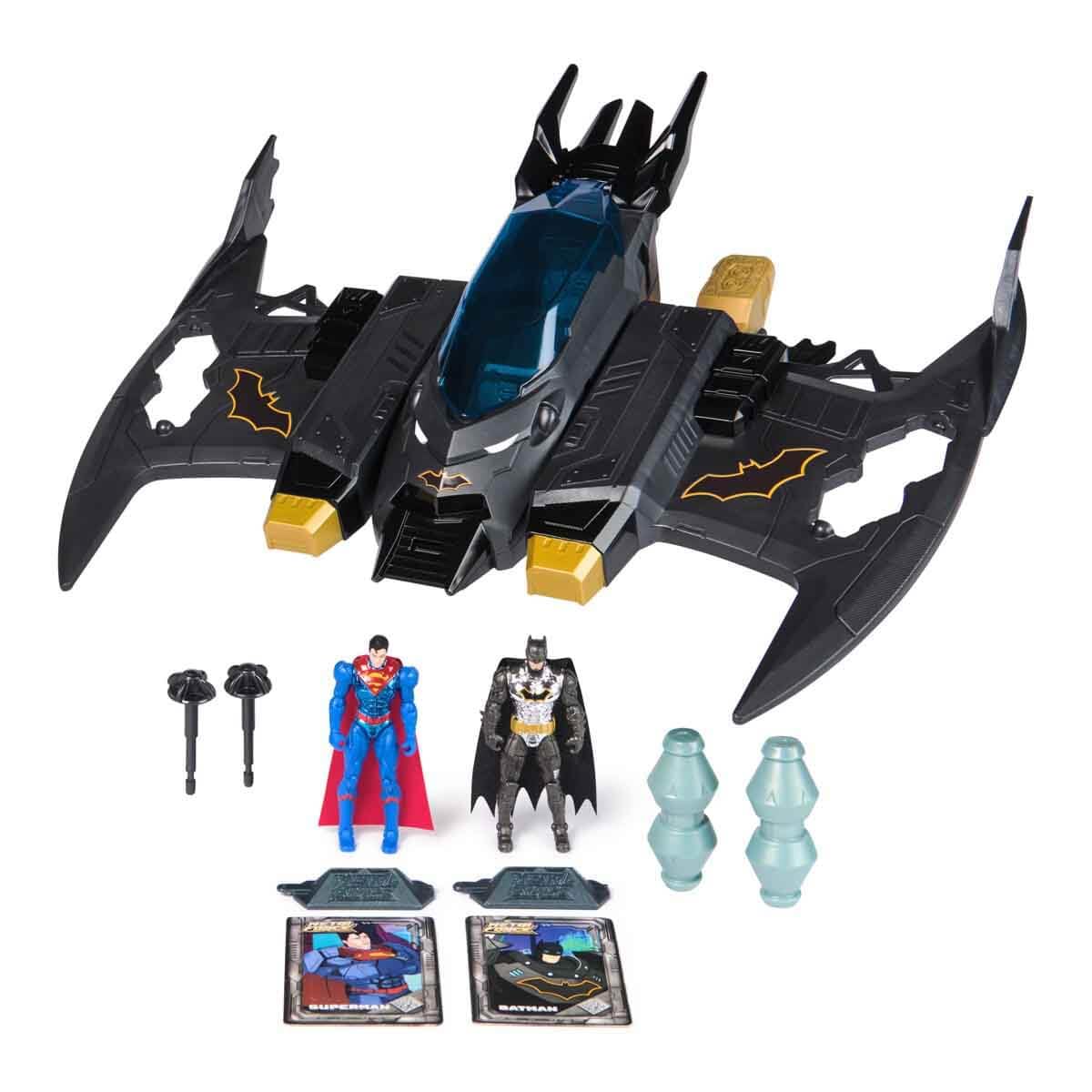 DC Comics Metal Force Transforming Batwing 2-in-1 Playset with Batman & Superman Figures