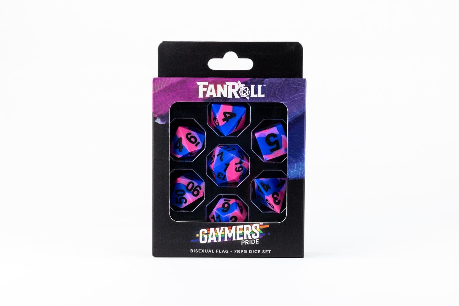 Metallic Dice Games FanRoll 16mm Pride Sharp Edge Silikonkautschuk Würfel Set 7