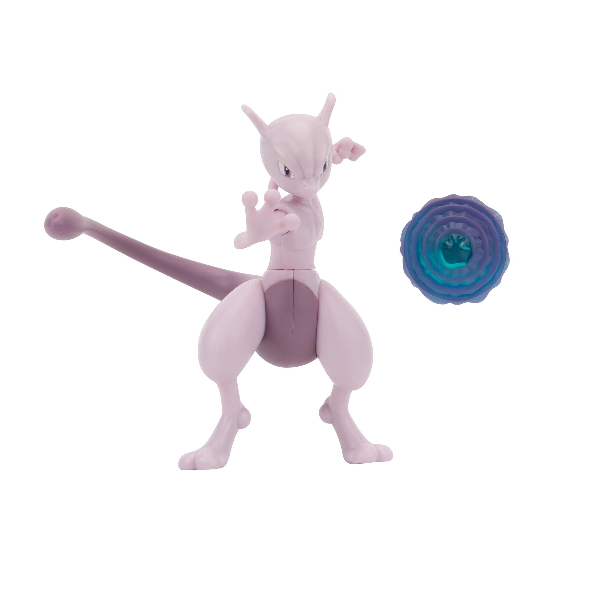 Pokémon Mewtwo Battle Feature Action Figure - 4.5-Inch, 7 Points of Articulation | Psychic Blast Attack