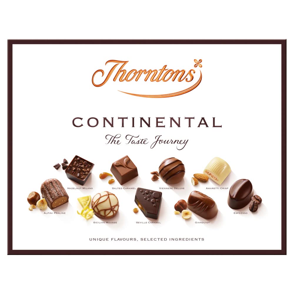 Thorntons Continental Assorted Milk, Dark & White Chocolate Gift Box, 264g