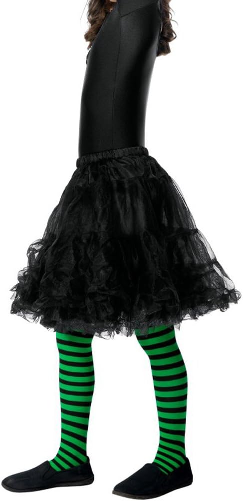 Smiffys Wicked Witch Tights, Child, Green & Black, Ages 6-12