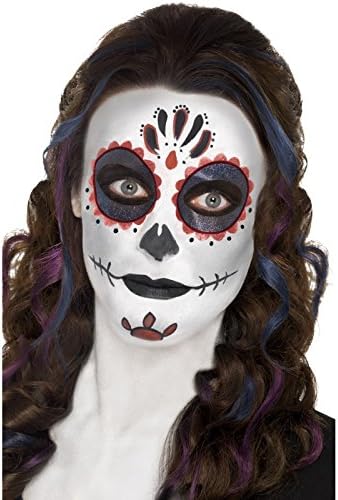 Day of the Dead Make-Up Kit with Face Paints, Face Tattoo, Gem Stickers, Crayon & Applicators