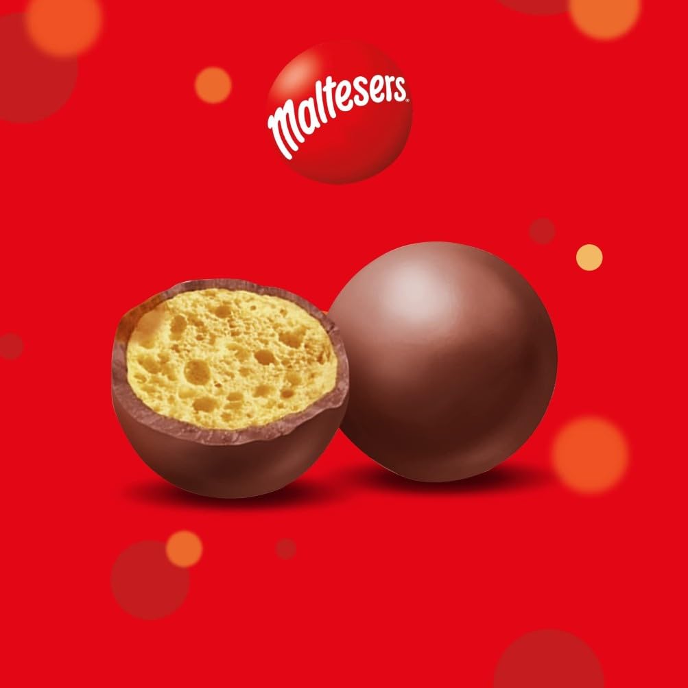 Maltesers Chocolate Gifts Bag, Sharing Pouch, Crunchy Malt Balls in Milk Chocolate, 158g