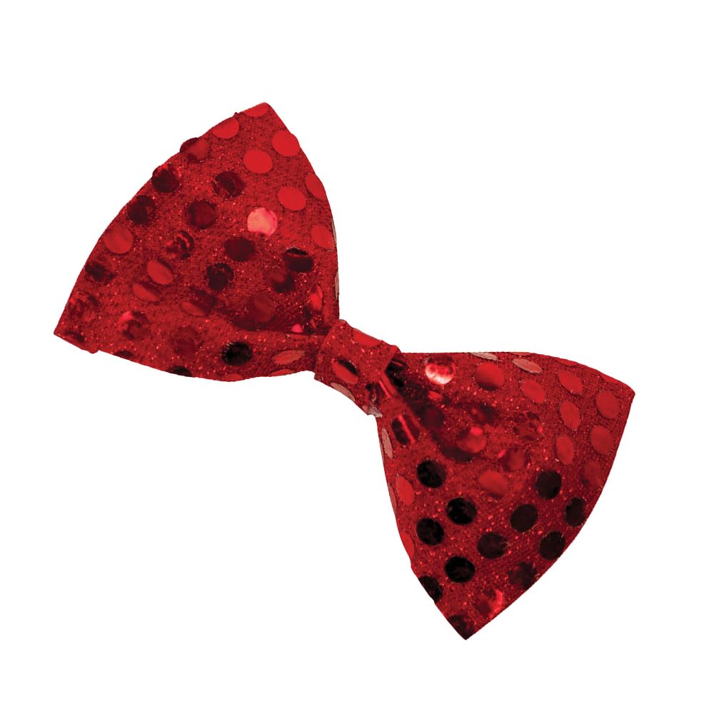 Bristol Novelty Sequin Red Bow Tie, One Size 4
