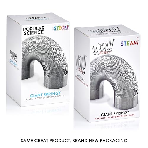 POPULAR SCIENCE Giant Springy Metal Helix Toy - Super-Size Stretchy Spring for Sensory Play & STEM Learning 6