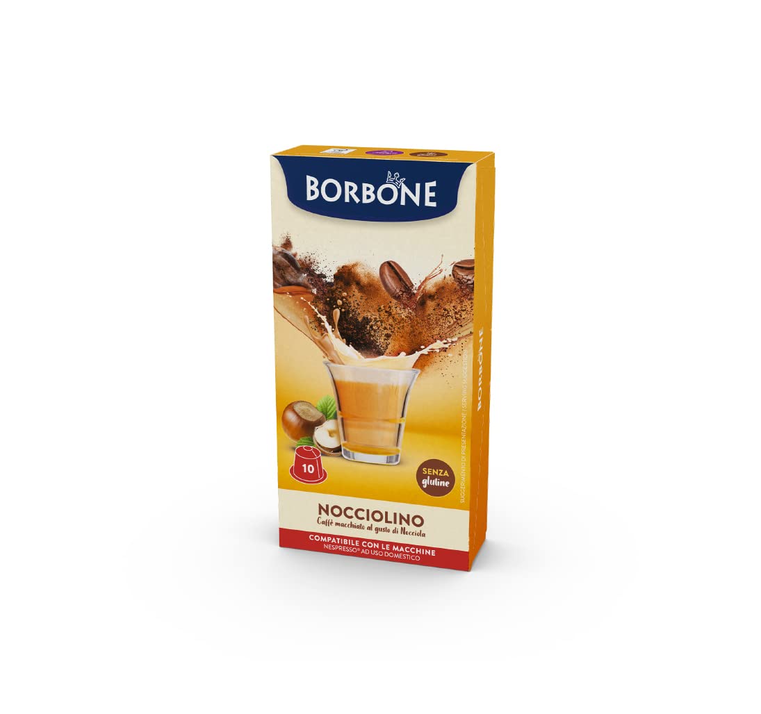 Caffè Borbone Nocciolino – Cappuccino mit Haselnussgeschmack – 60 Kapseln (6 Packungen mit je 10 Stück) – Kompatibel mit Nespresso®-Haushaltsmaschinen 3