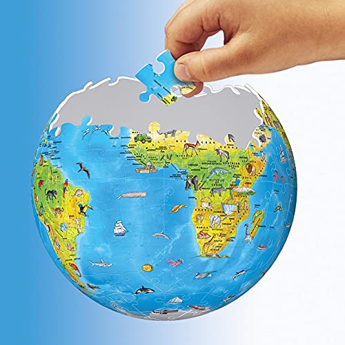 Ravensburger 180-Piece 3D World Globe Puzzle - Educational Toy for Kids 6+