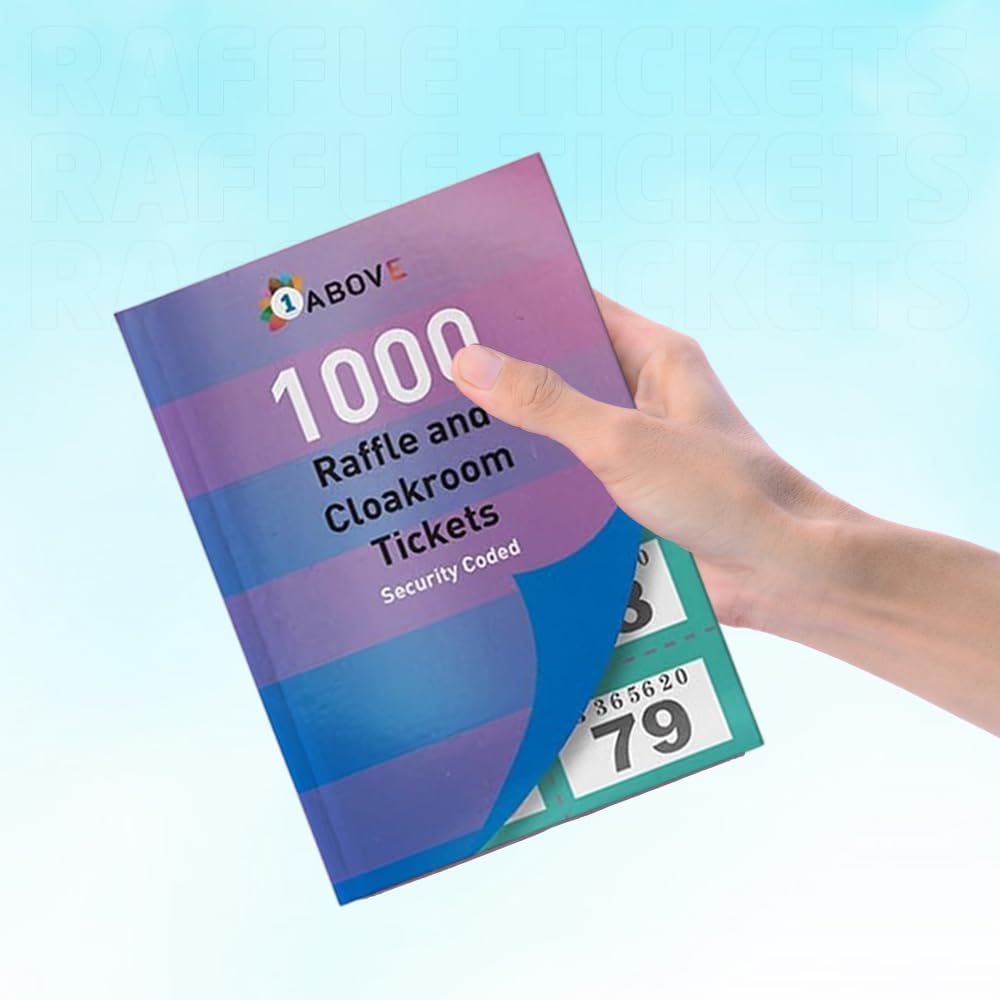 1ABOVE 3pk Stationery Cloakroom and Raffle Tickets Tombola Draw Numbered 1-1000