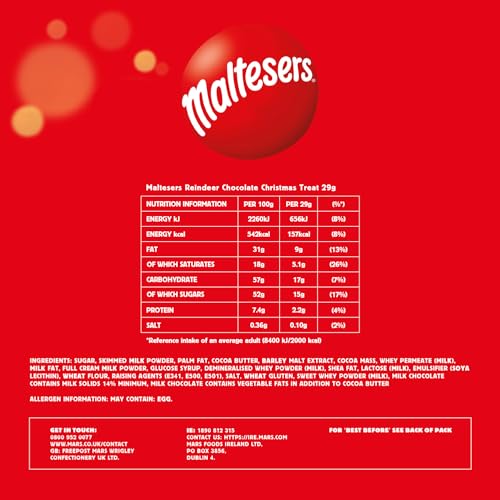 Maltesers – Weihnachtsgeschenkbox mit Rentier aus Milchschokolade, 32er-Packung, festliche Weihnachtsgeschenke 9