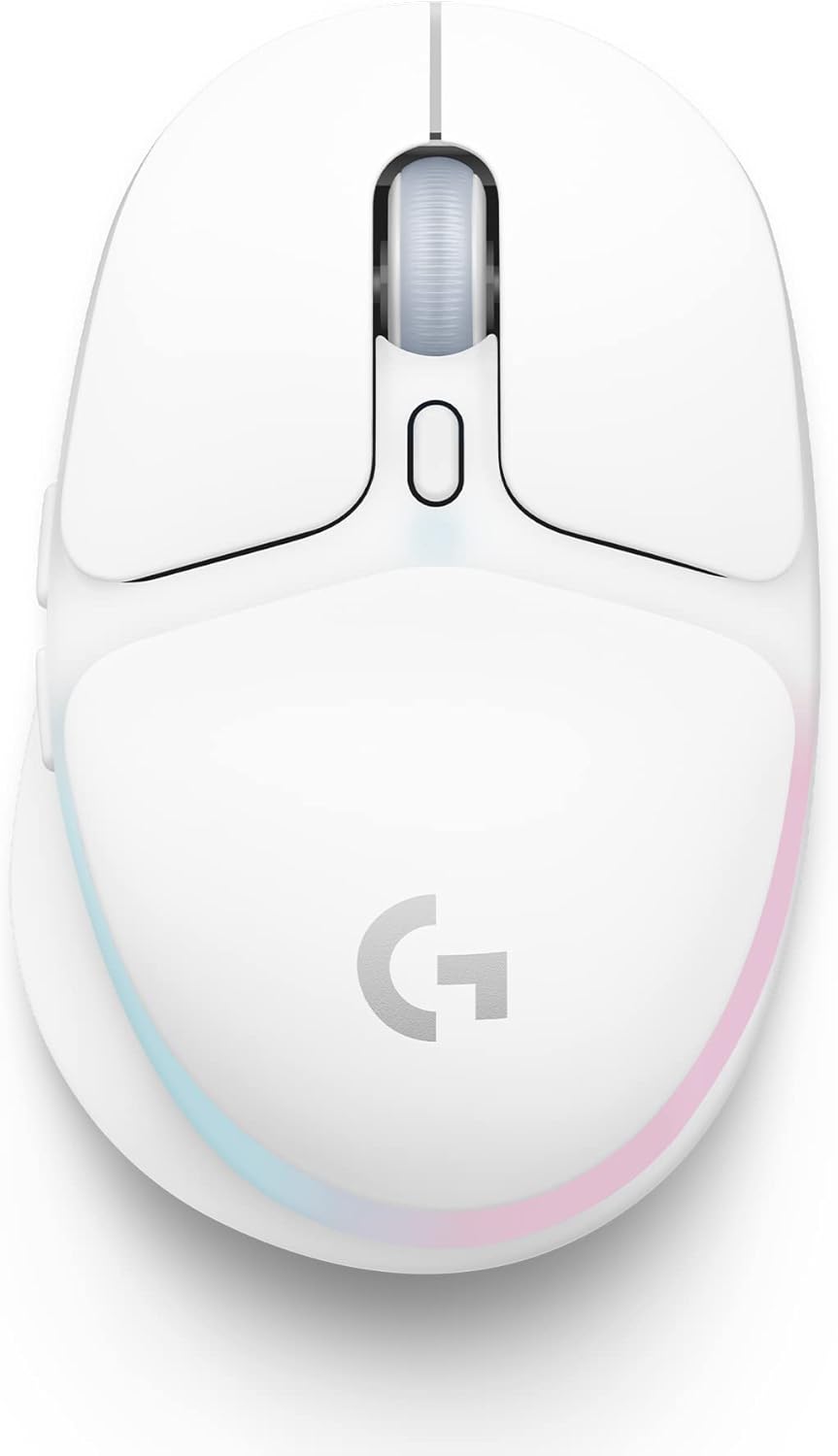 Logitech G G705 Wireless Gaming Mouse – White, LIGHTSYNC RGB, LIGHTSPEED, Bluetooth, Rechargeable