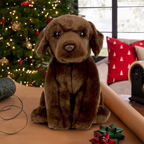 Chocolate Labrador Plush Toy - Soft Stuffed Animal for Kids & Adults, 20cm Brown 9