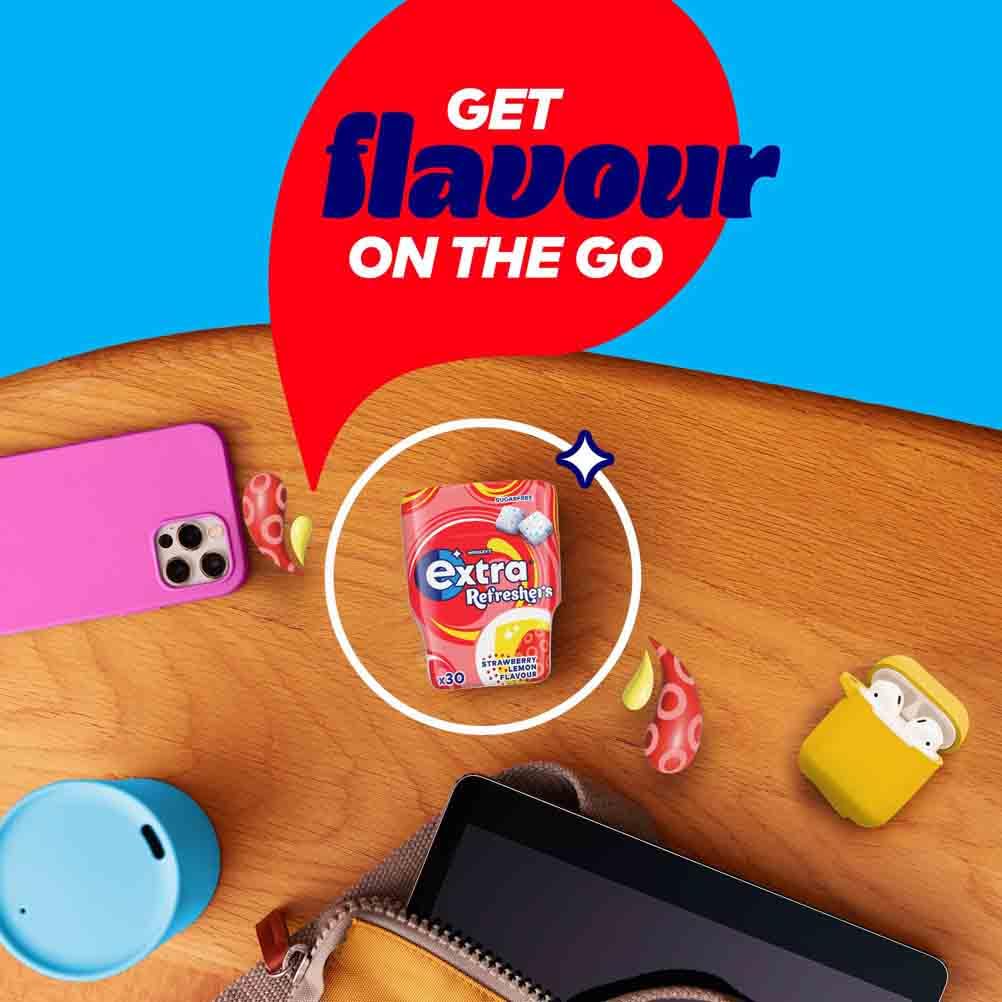 Extra - Erdbeer-Zitrone-Kaugummi ohne Zucker (30 Stück) 4