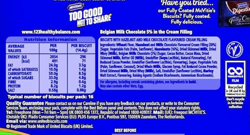 McVitie's Blissfuls Belgian Milk Chocolate and Hazelnut Biscuits 172g 8