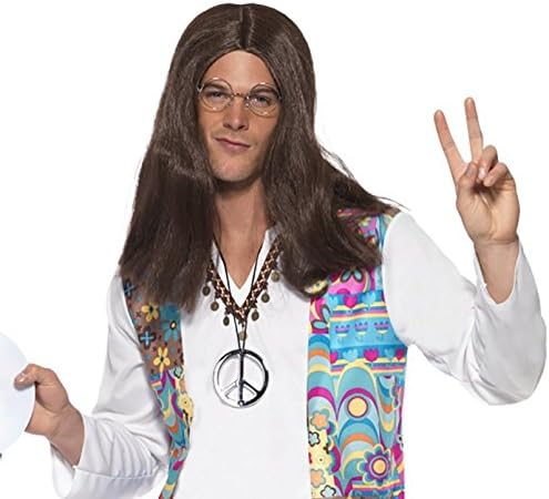 Smiffys Peace Sign Medallion Necklace - Silver