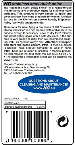 HG Stainless Steel Protector - Quick Shine & Protective Layer for Metal Surfaces | 125 ml 4