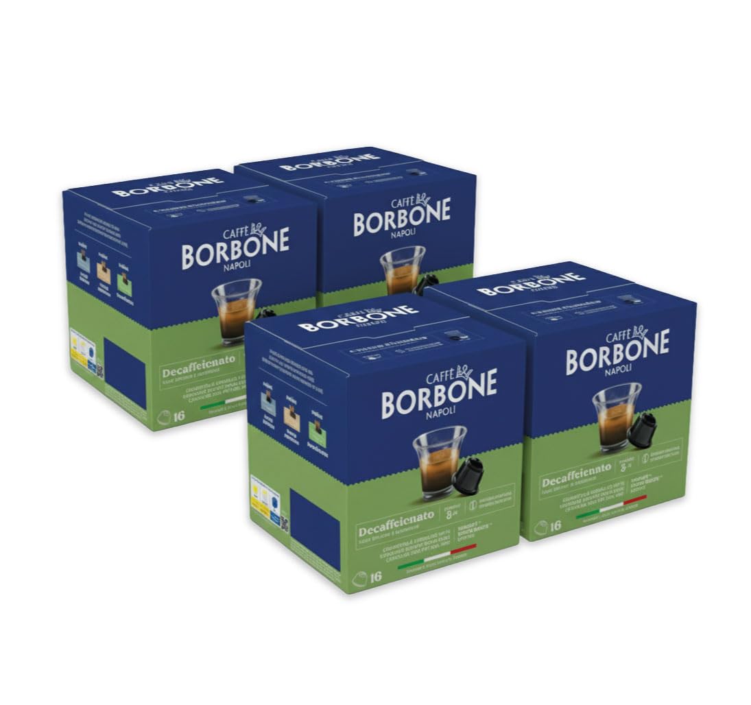CAFFÈ BORBONE Decaffeinato Coffee Capsules - 64 Count | Intense & Velvety Taste | Intensity 8/10 | Dolce Gusto Compatible