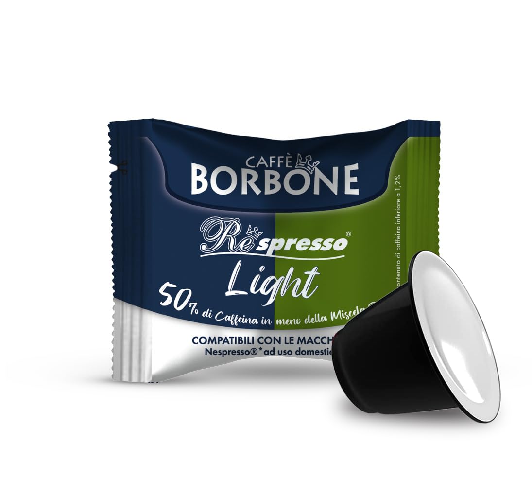 Caffè Borbone Respresso Light Coffee Blend - 100 Capsules, 50% Less Caffeine, Compatible with Nespresso® Machines