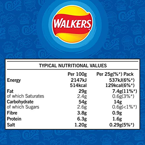 Walkers Cheese and Onion Vegetarian Multipack Crisps, 6x25g 5