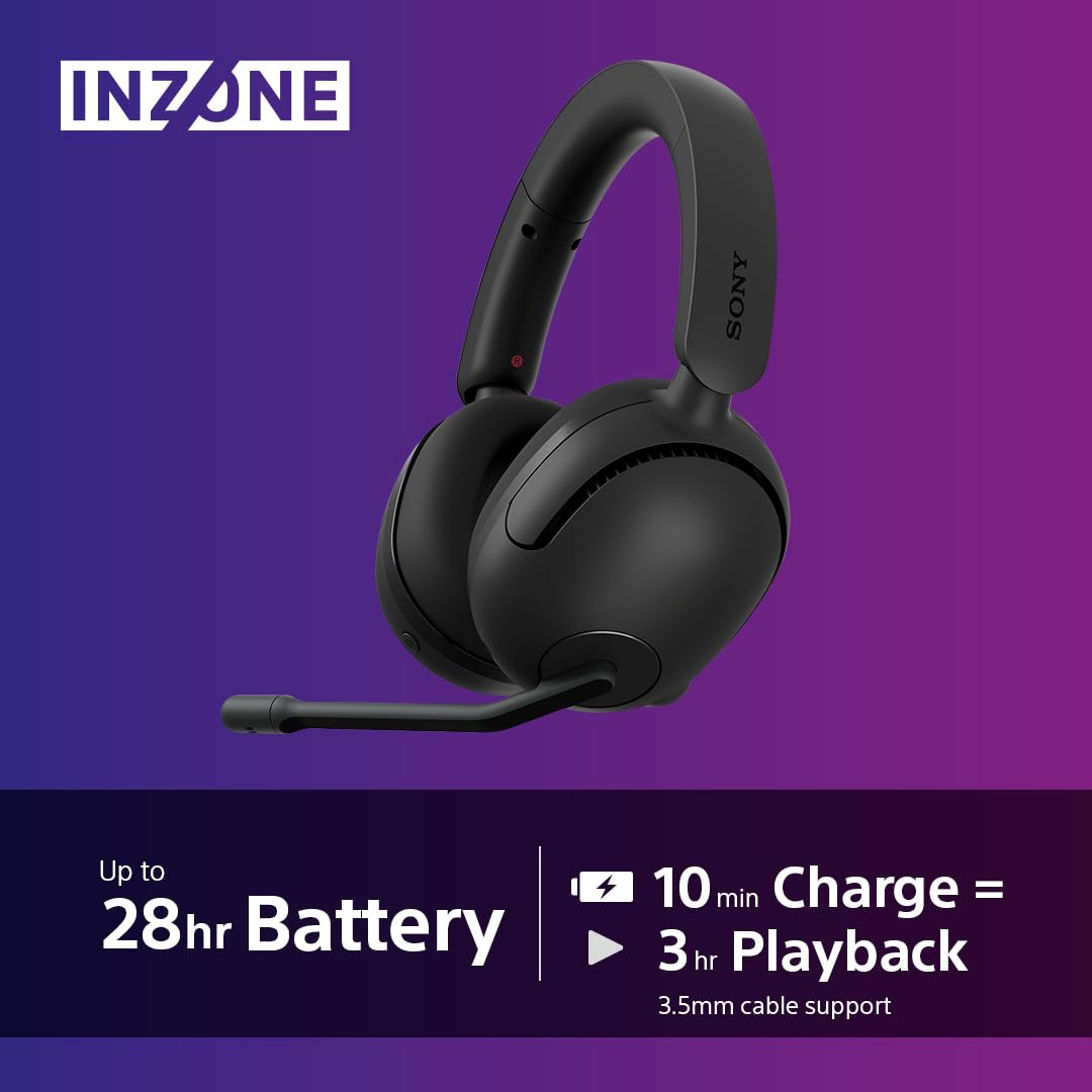 Sony INZONE H5 Wireless Gaming Headset - PC/PS5, 360 Spatial Sound, 28H Battery, Low Latency, AI Noise-Canceling Mic 3