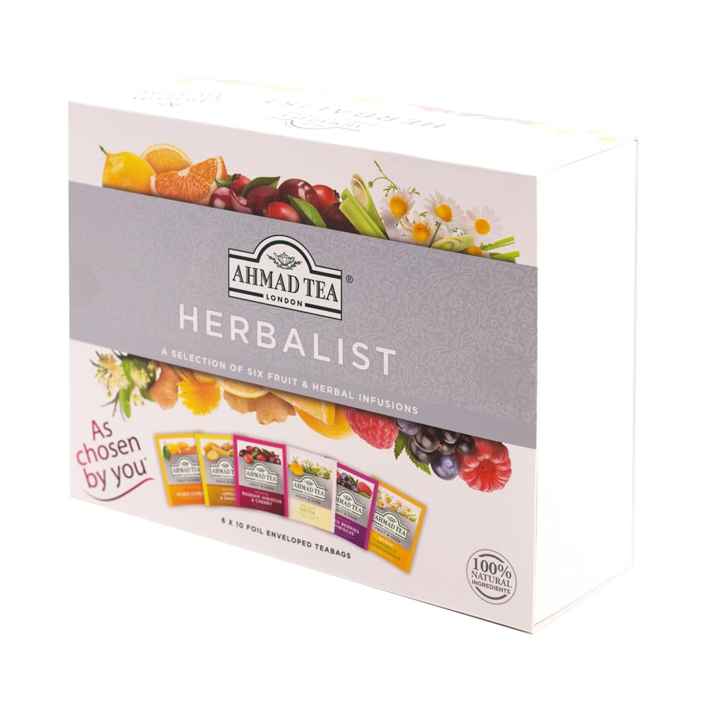 Ahmad Tea Herbalist Selection - 6 Fruit & Herbal Infusions - 60 Teabags
