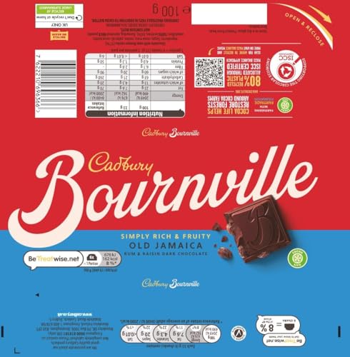 Cadbury Bournville Old Jamaica Dark Chocolate Bar with Rum & Raisin, 100g 6