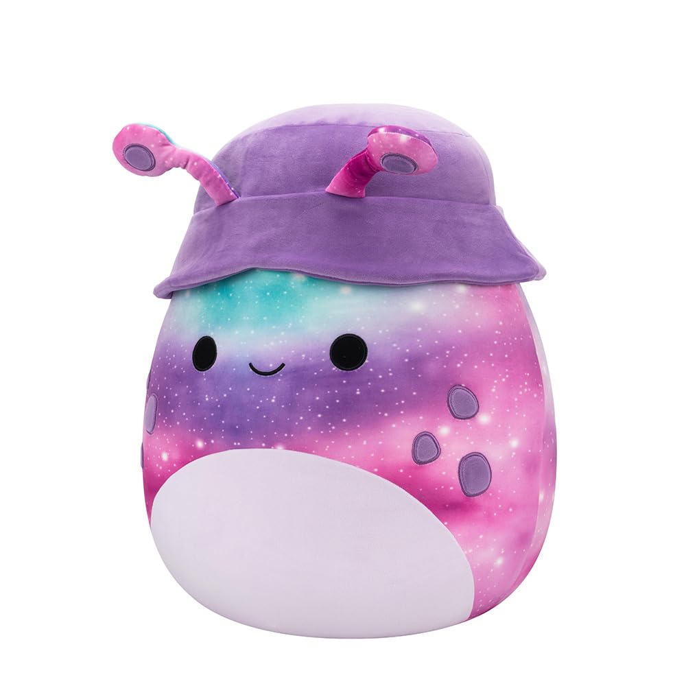 Squishmallows 20-Inch Daxxon the Purple Alien Plush - Ultrasoft Galaxy Print with Bucket Hat