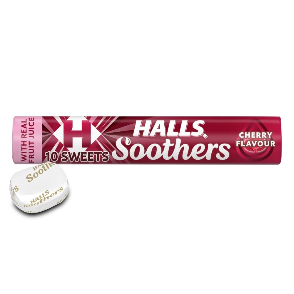 Halls Soothers Lutschtabletten mit Kirschgeschmack und echtem Fruchtsaft – 20er-Pack 3