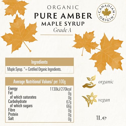 Biona Organic Maple Syrup 1L - Amber, Grade A - Pure Canadian 3