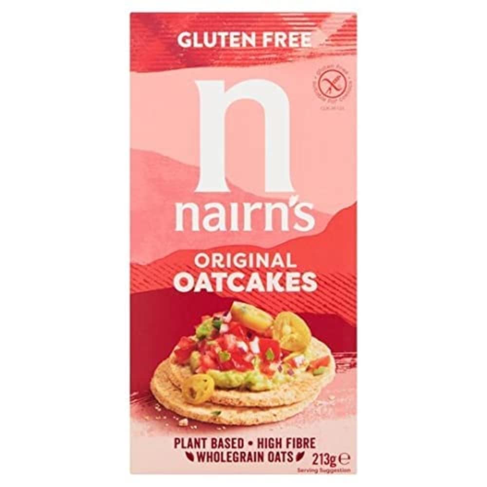 Nairn's Gluten Free Original Oatcakes (Pack of 8) - High Fibre, No Added Sugar, Wholegrain Oats Snack
